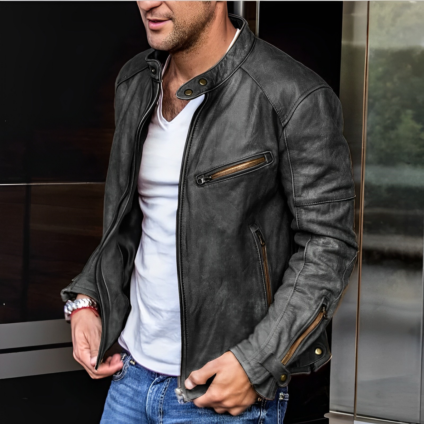 Veste en cuir élégante toute l'anné - Dalton