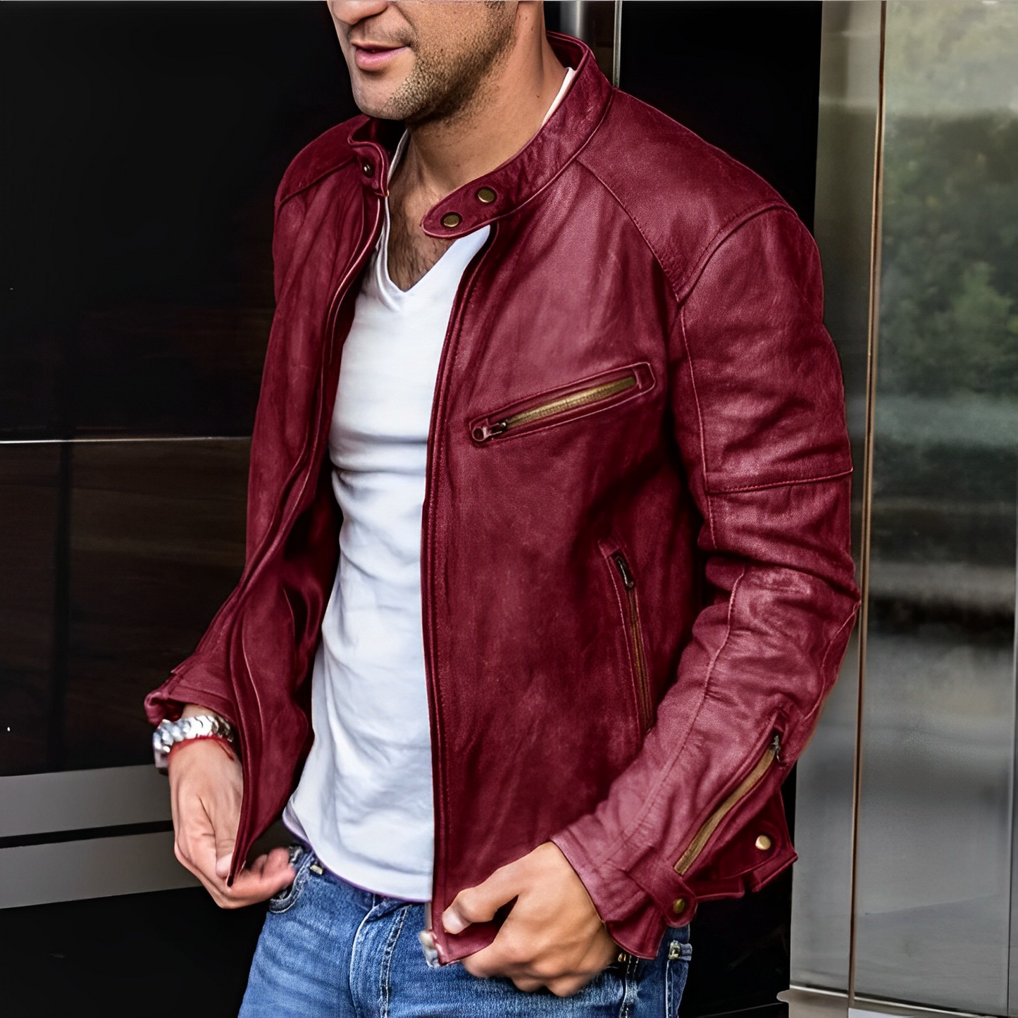 Veste en cuir élégante toute l'anné - Dalton