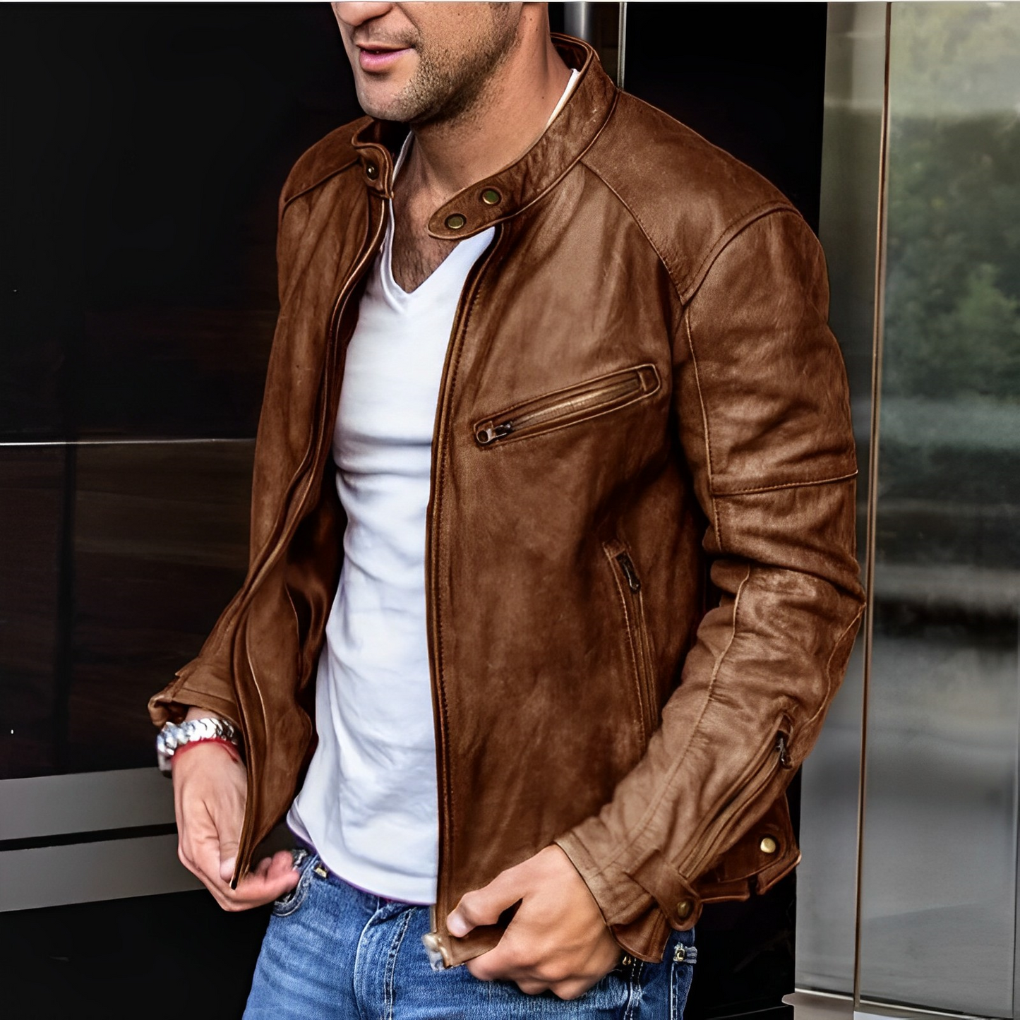 Veste en cuir élégante toute l'anné - Dalton