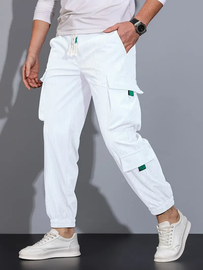 Aldrich - Pantalon cargo solide et décontracté pour hommes
