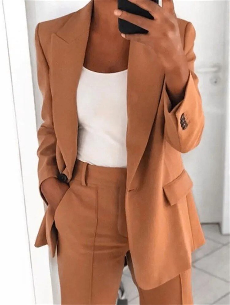 Kelly - Ensemble d'affaires élégant [blazer+pantalon]