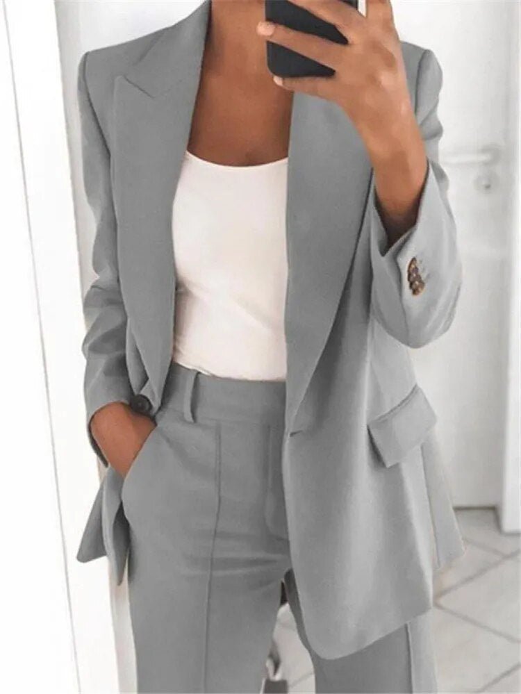 Kelly - Ensemble d'affaires élégant [blazer+pantalon]