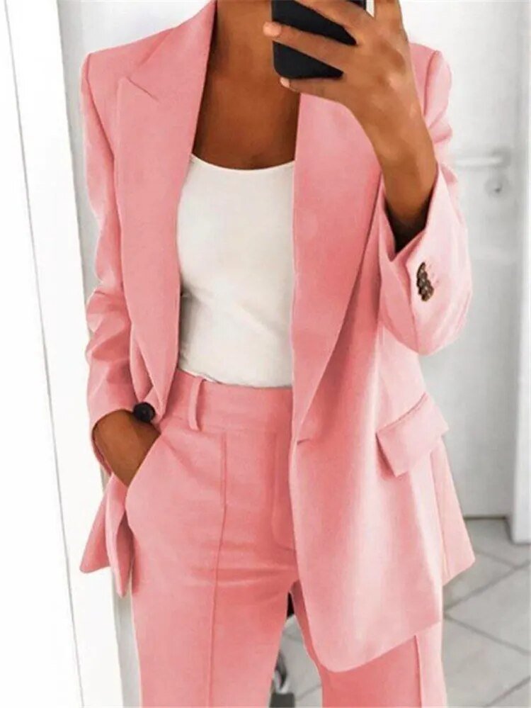 Kelly - Ensemble d'affaires élégant [blazer+pantalon]