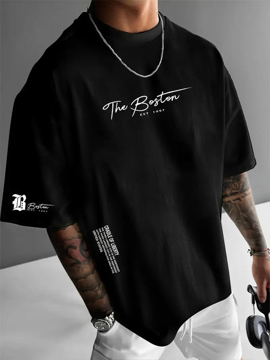Ralph - T-shirt décontracté à manches courtes pour hommes avec impression de lettres