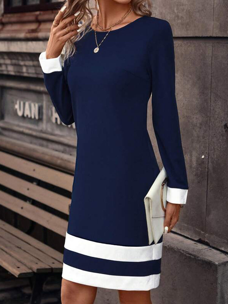 Emily - Robe tricotée mode à manches longues pour femmes