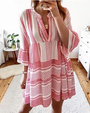 Juliene - Robe mi-longue à manches évasées