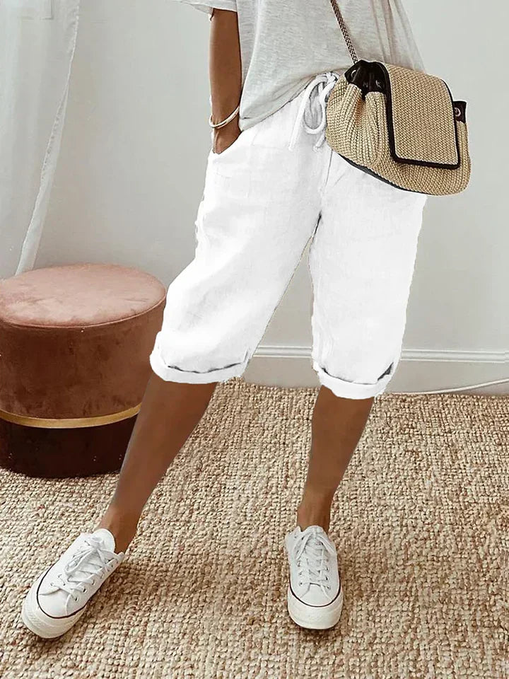 Adriada - Short femme en coton et lin