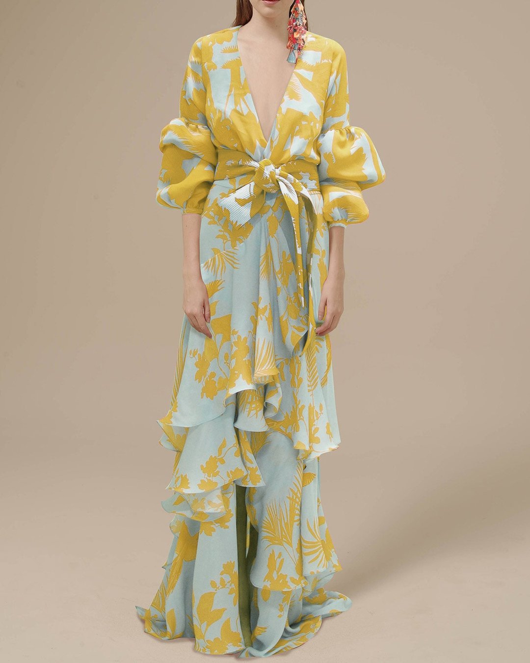 Benet - Robe de fête en mousseline de soie imprimée