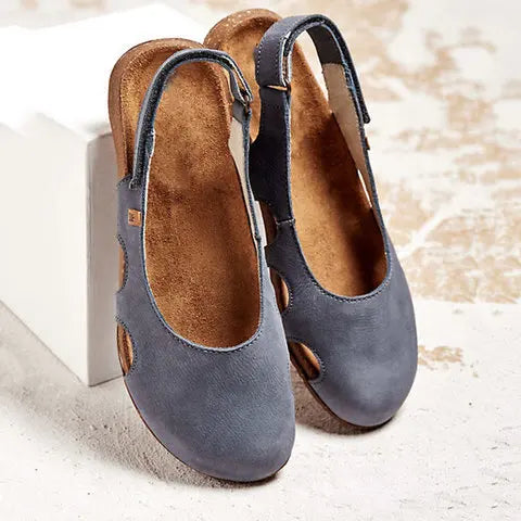 Ravena – Sandales plates en cuir avec bride arrière