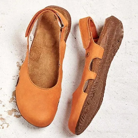 Ravena – Sandales plates en cuir avec bride arrière