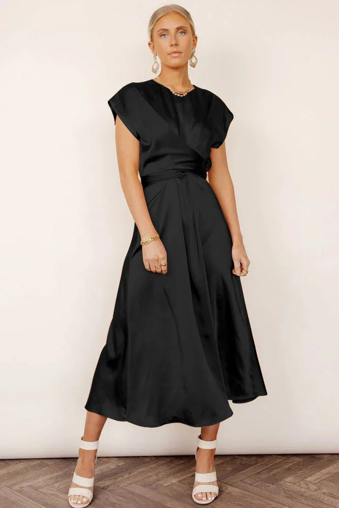 Evangeline - Elégante robe de fête en soie satinée