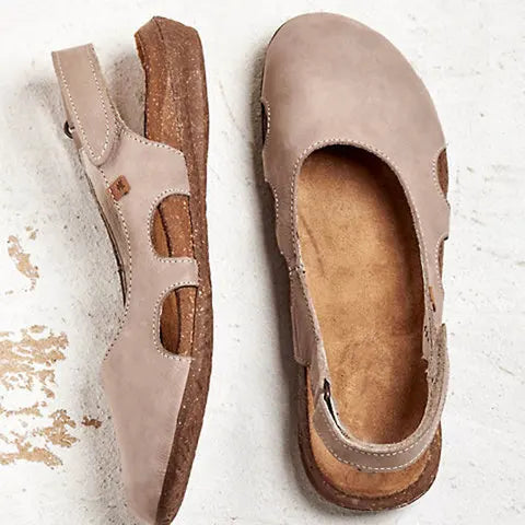 Ravena – Sandales plates en cuir avec bride arrière