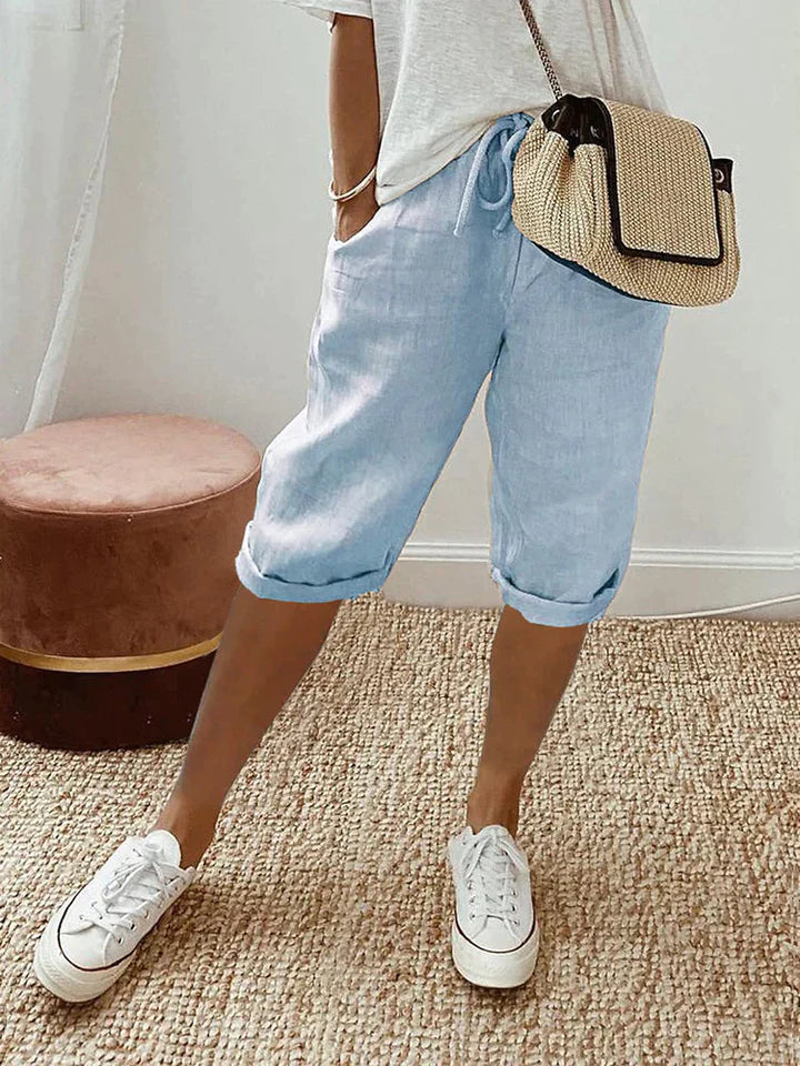 Adriada - Short femme en coton et lin